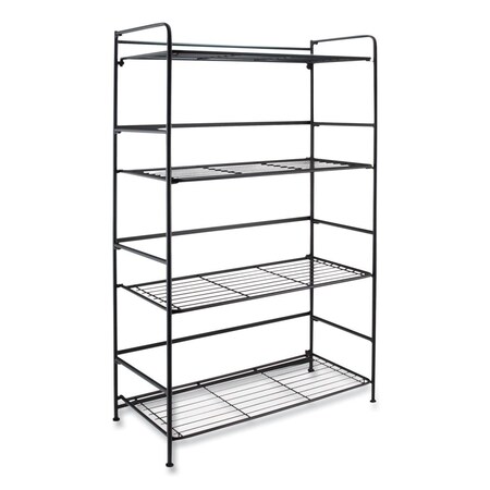 Dendesigns Metal Flip Four-Shelf Unit, Black DE3205581